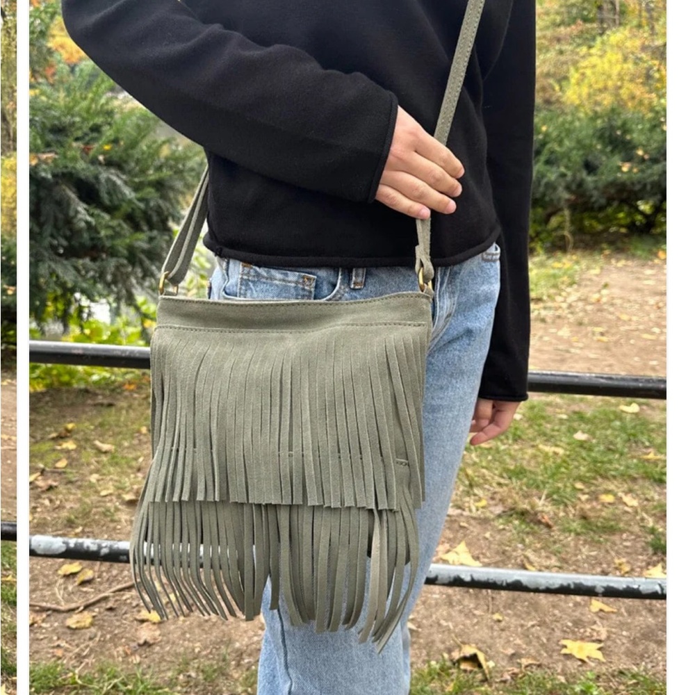 Brandy Melville NWOT FRINGE SUEDE CROSSBODY BAG